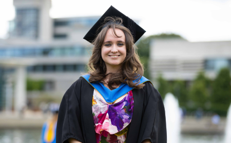 UCD alumna Hannah Costello at her graduation in 2025.
